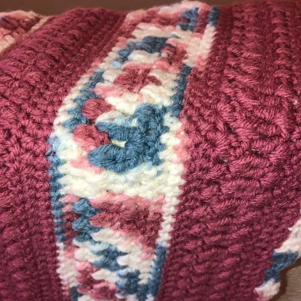 Hand crocheted granny core blanket throw Afghan